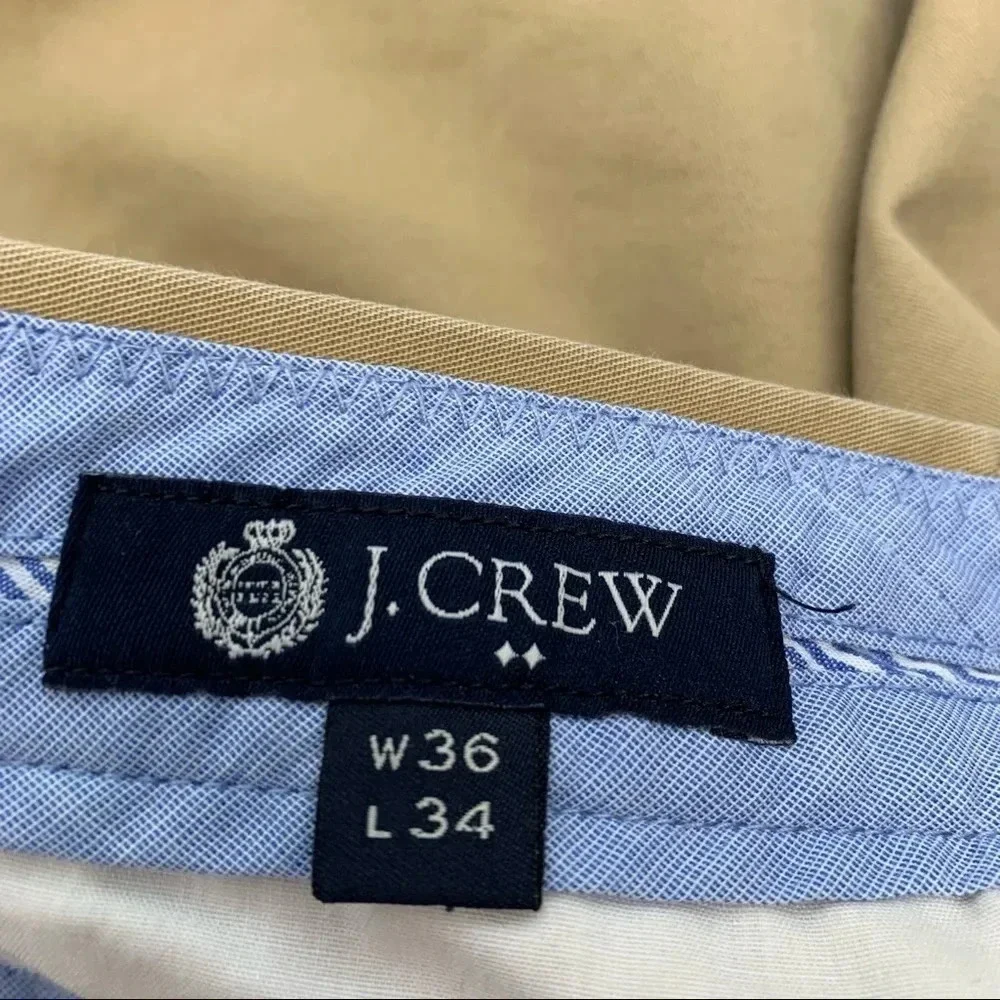 J Crew Pants Chinos Men Size 36 Tan ‎ Straight Leg 100% Cotton Casual Work 31”